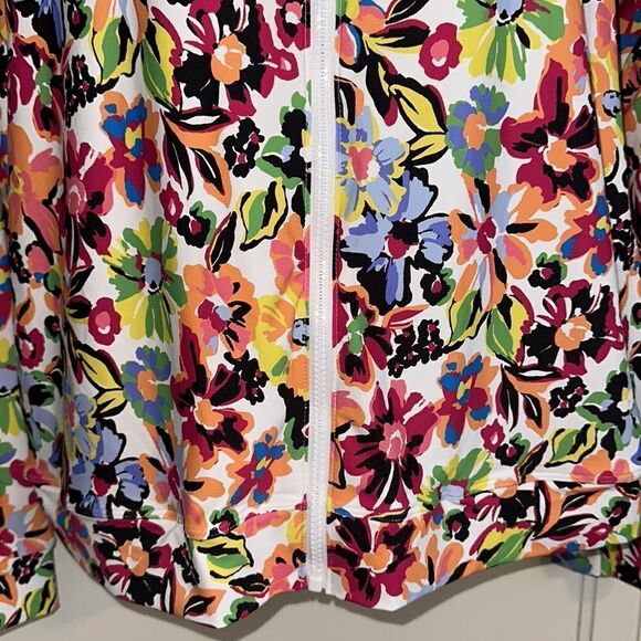 NWT Anne Cole bright multi colored floral nylon/spandex jacket UPF 50+ - Picture 3 of 9